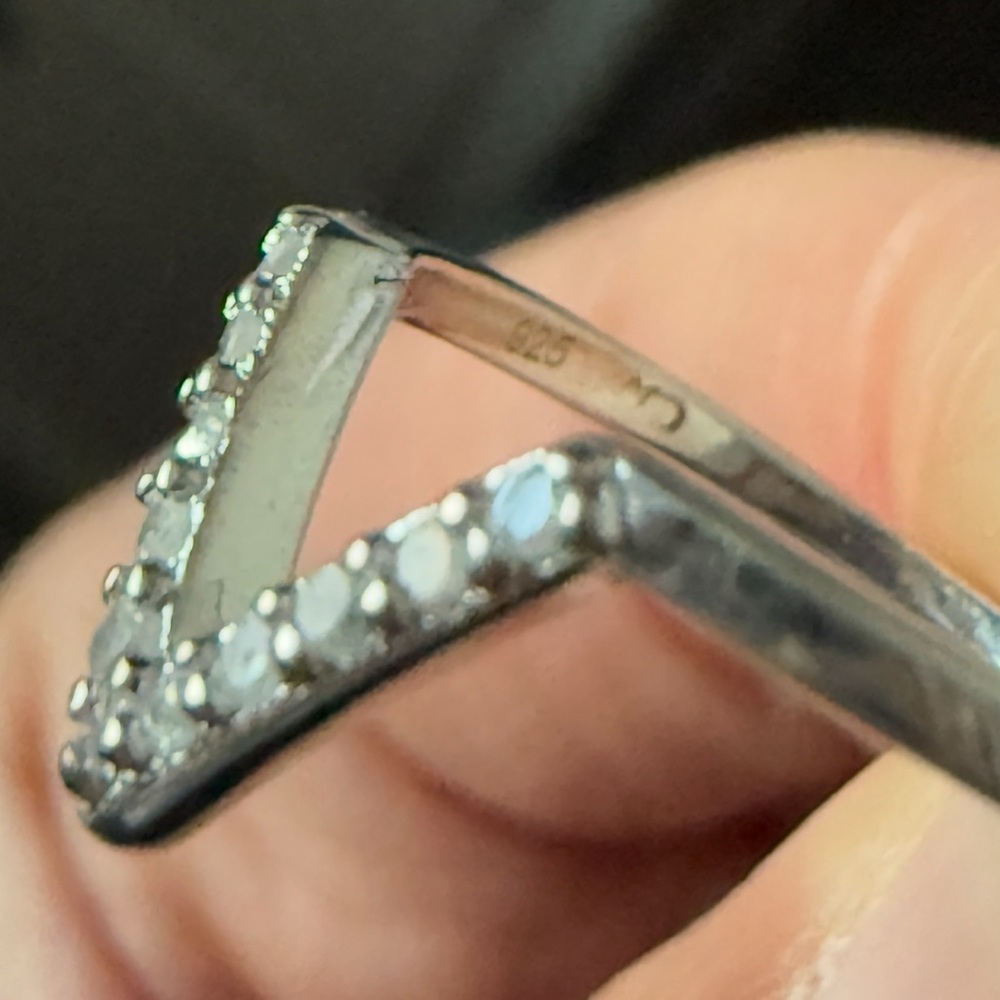 Diamond Enhancer Ring Round Cut V Stackable Size 5 - image 6